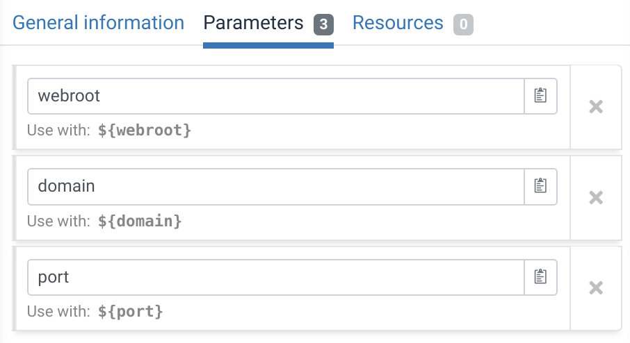 Technique parameters