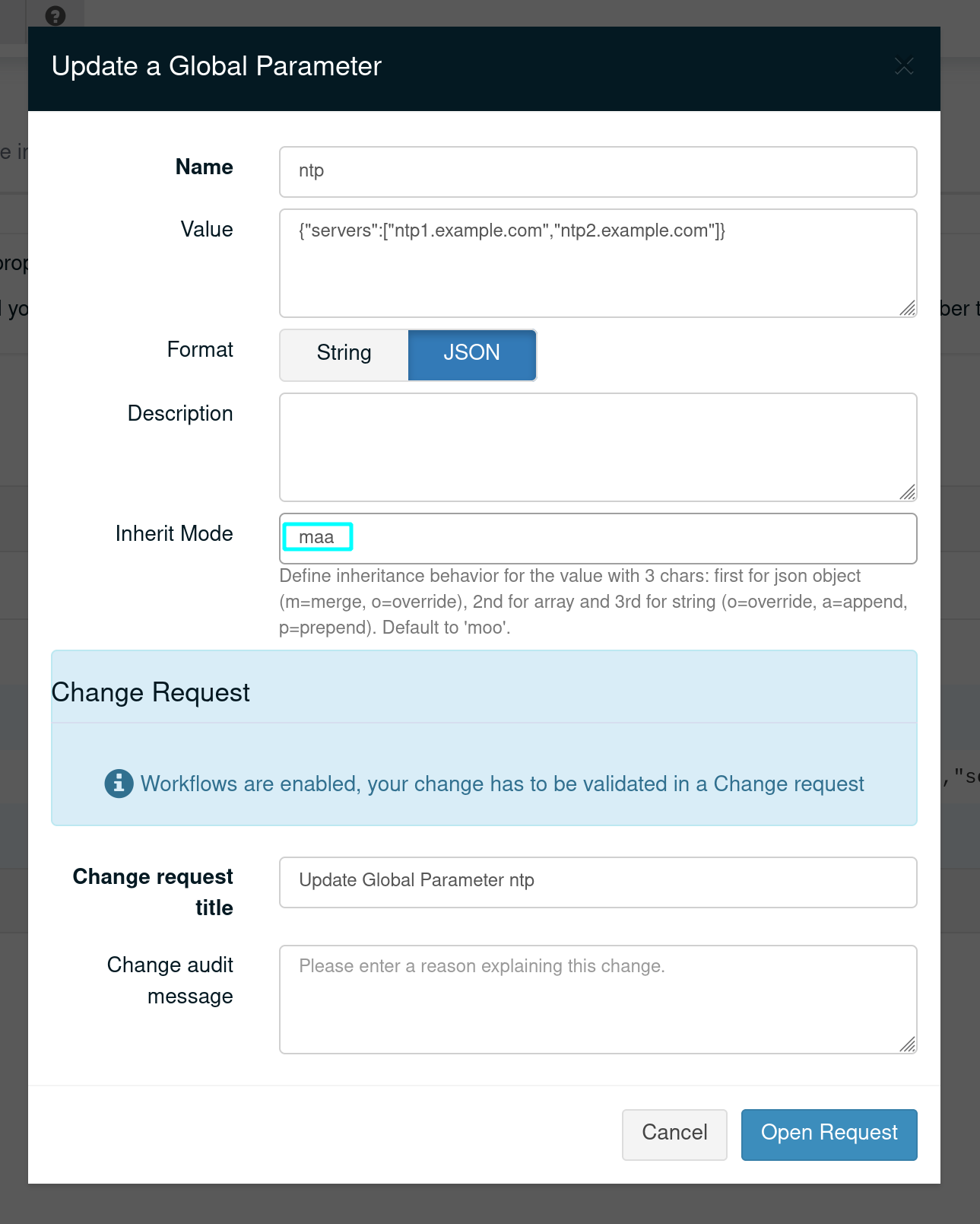 Choose inheritance rules for objects