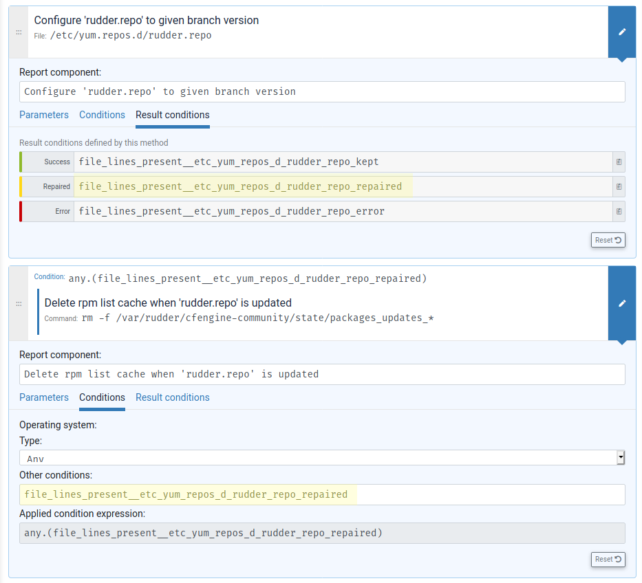 Condition on delete cache